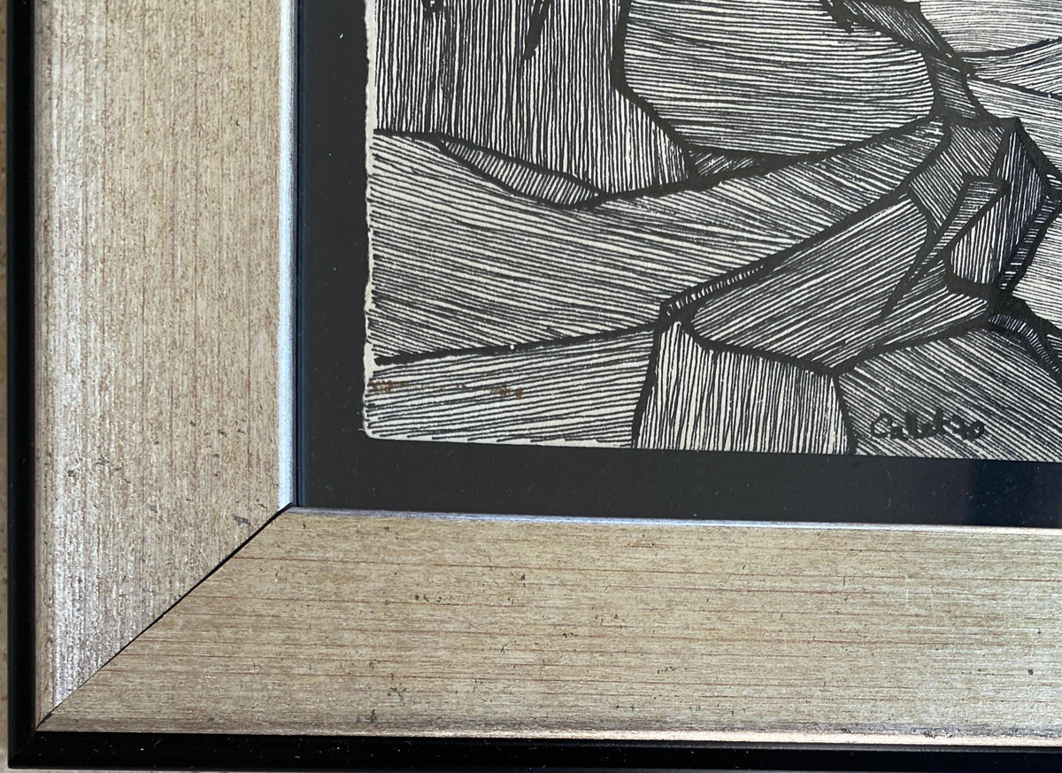 Original Black and White Drawing signed Callet — detail 2