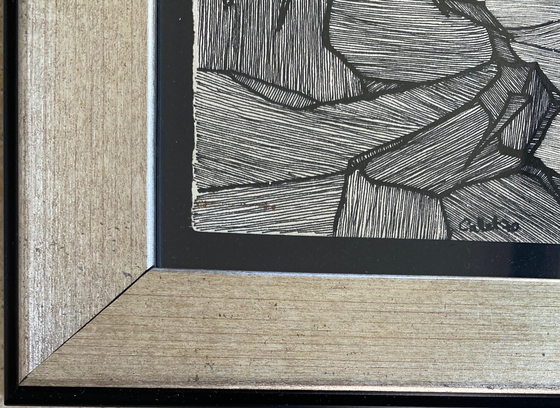 Original Black and White Drawing signed Callet — detail 2