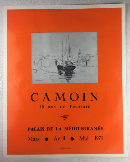 1970s Original Charles Camoin Seascape Art Exhibiton Poster — detail 2