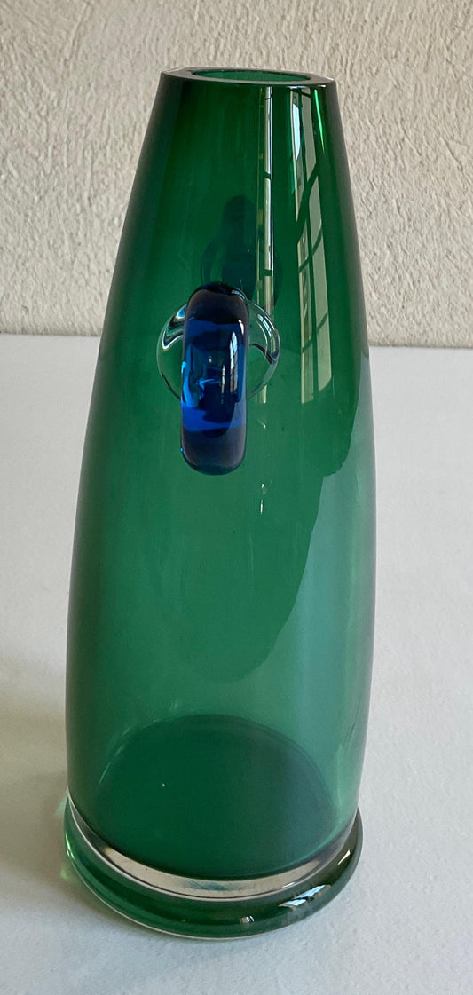 Murano Blue Art Glass Vase in the Manner of Paolo Venini — detail 2