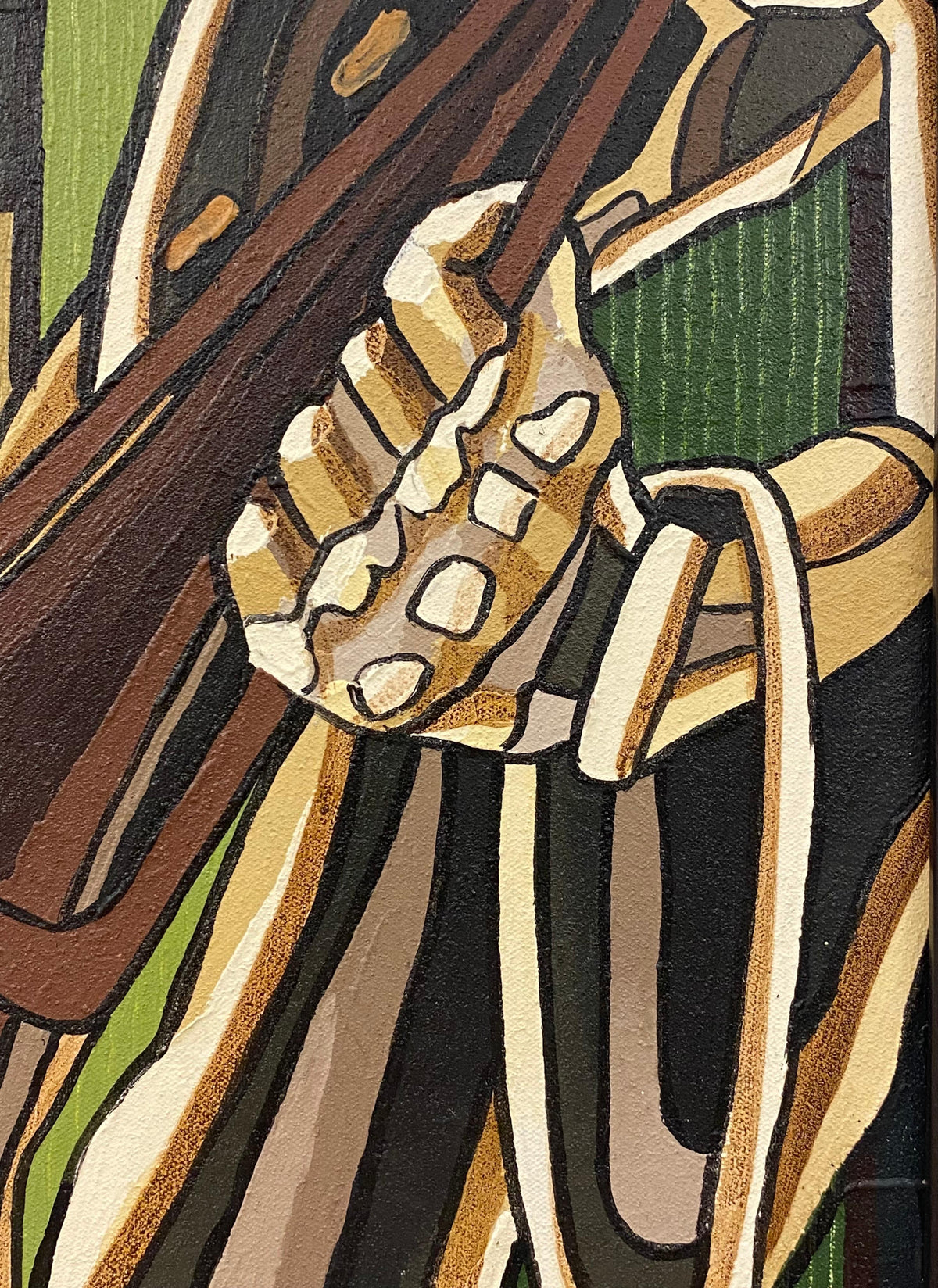 Franklin Cassierra Oil on Canvas Painting Jazz Musician — detail 3