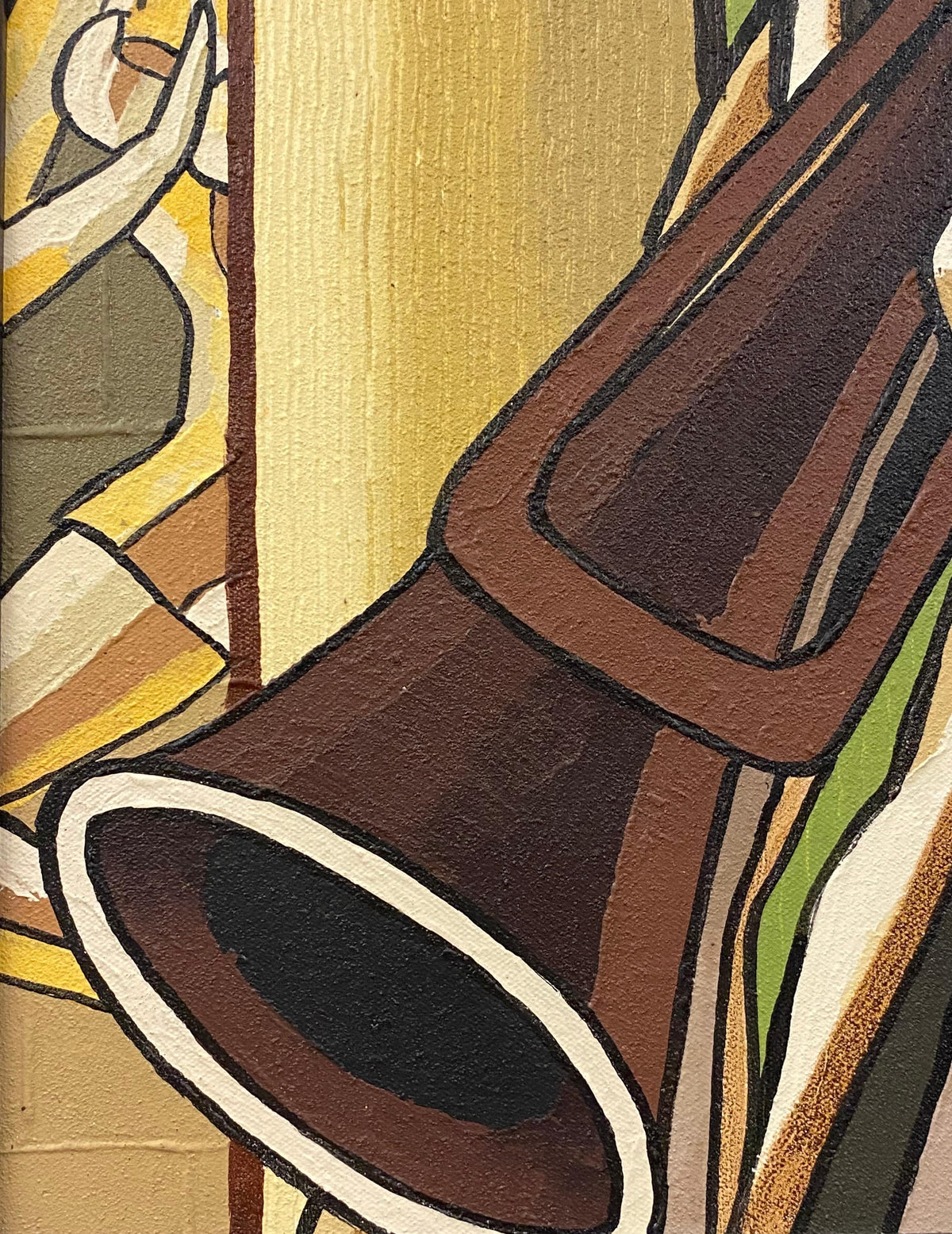 Franklin Cassierra Oil on Canvas Painting Jazz Musician — detail 4