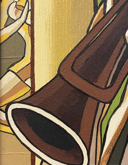 Franklin Cassierra Oil on Canvas Painting Jazz Musician — detail 4