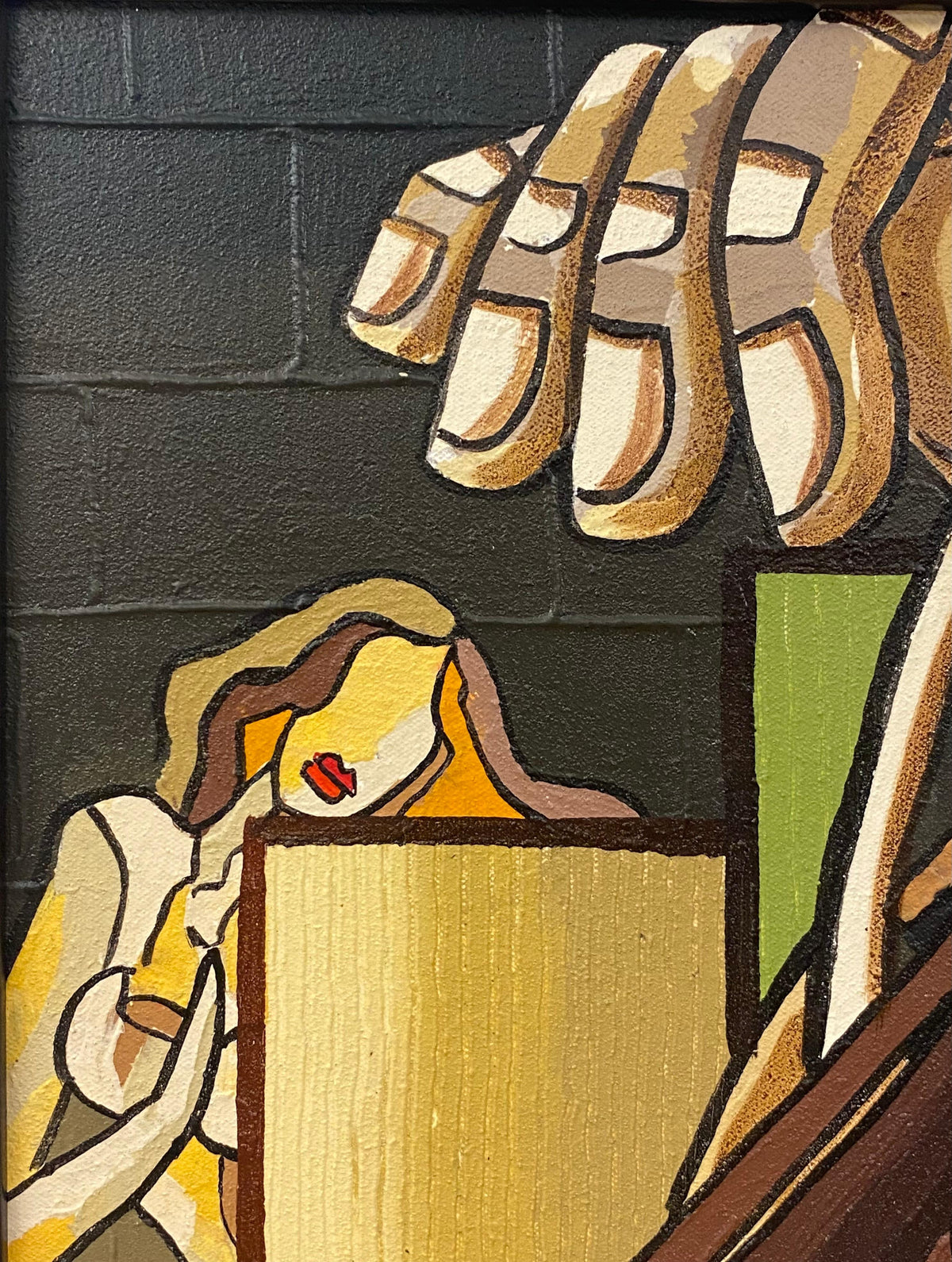 Franklin Cassierra Oil on Canvas Painting Jazz Musician — detail 5