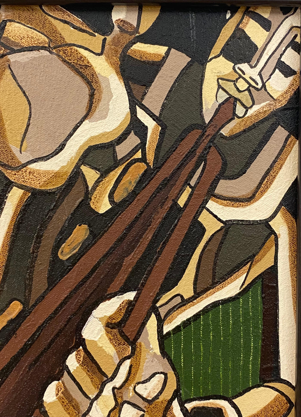 Franklin Cassierra Oil on Canvas Painting Jazz Musician — detail 6
