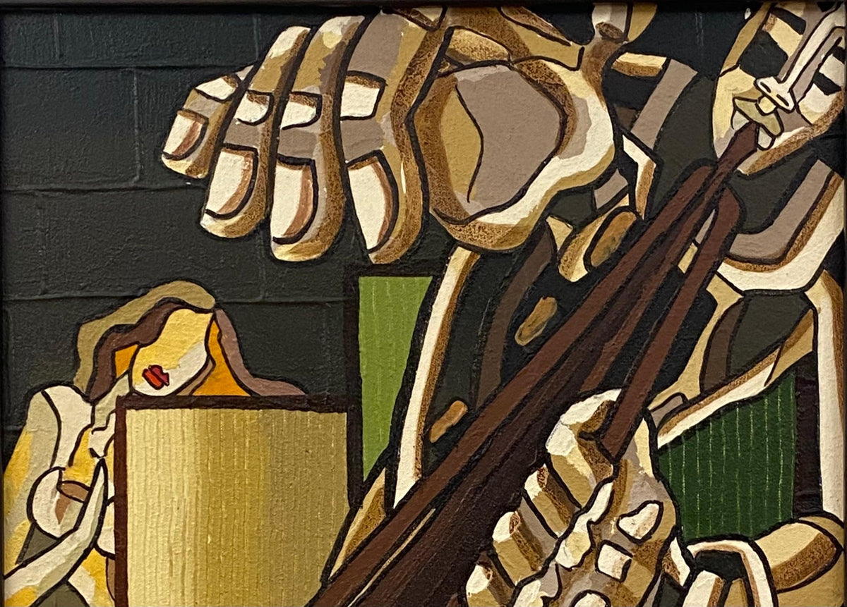 Franklin Cassierra Oil on Canvas Painting Jazz Musician — detail 8