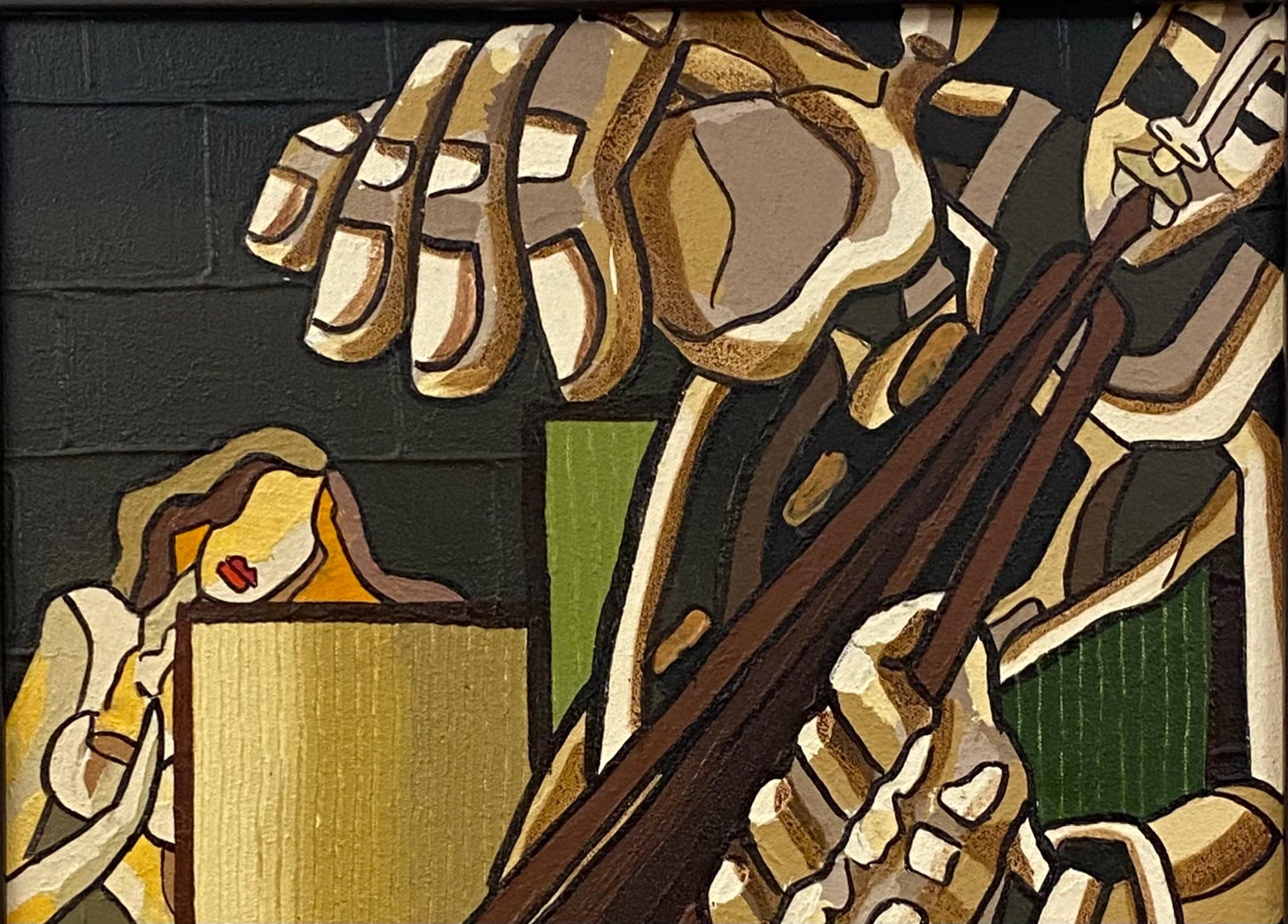 Franklin Cassierra Oil on Canvas Painting Jazz Musician — detail 8