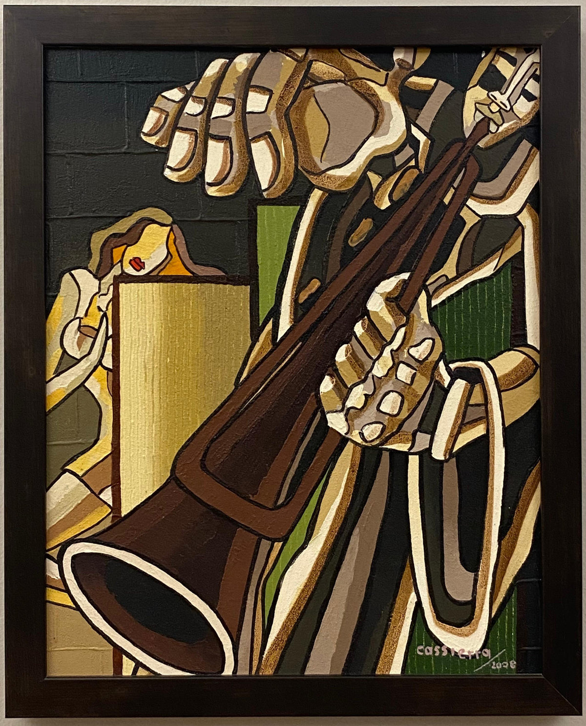 Franklin Cassierra Oil on Canvas Painting Jazz Musician — detail 10