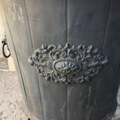 19th Century French Cast Iron Garden Planter or Urn from Beverly Hills Estate — detail 2
