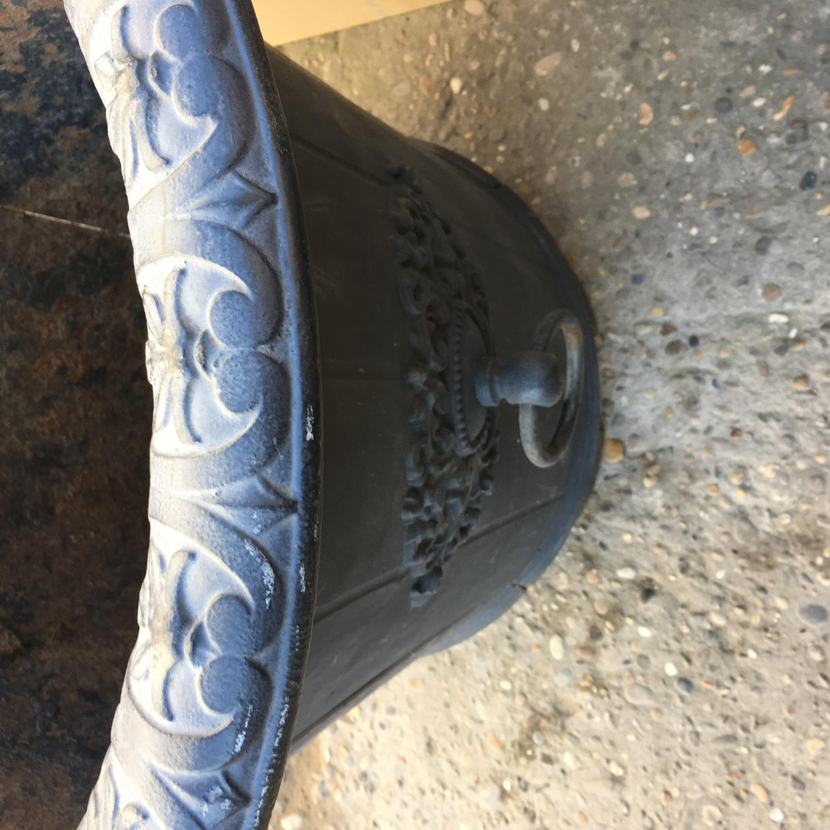 19th Century French Cast Iron Garden Planter or Urn from Beverly Hills Estate — detail 5