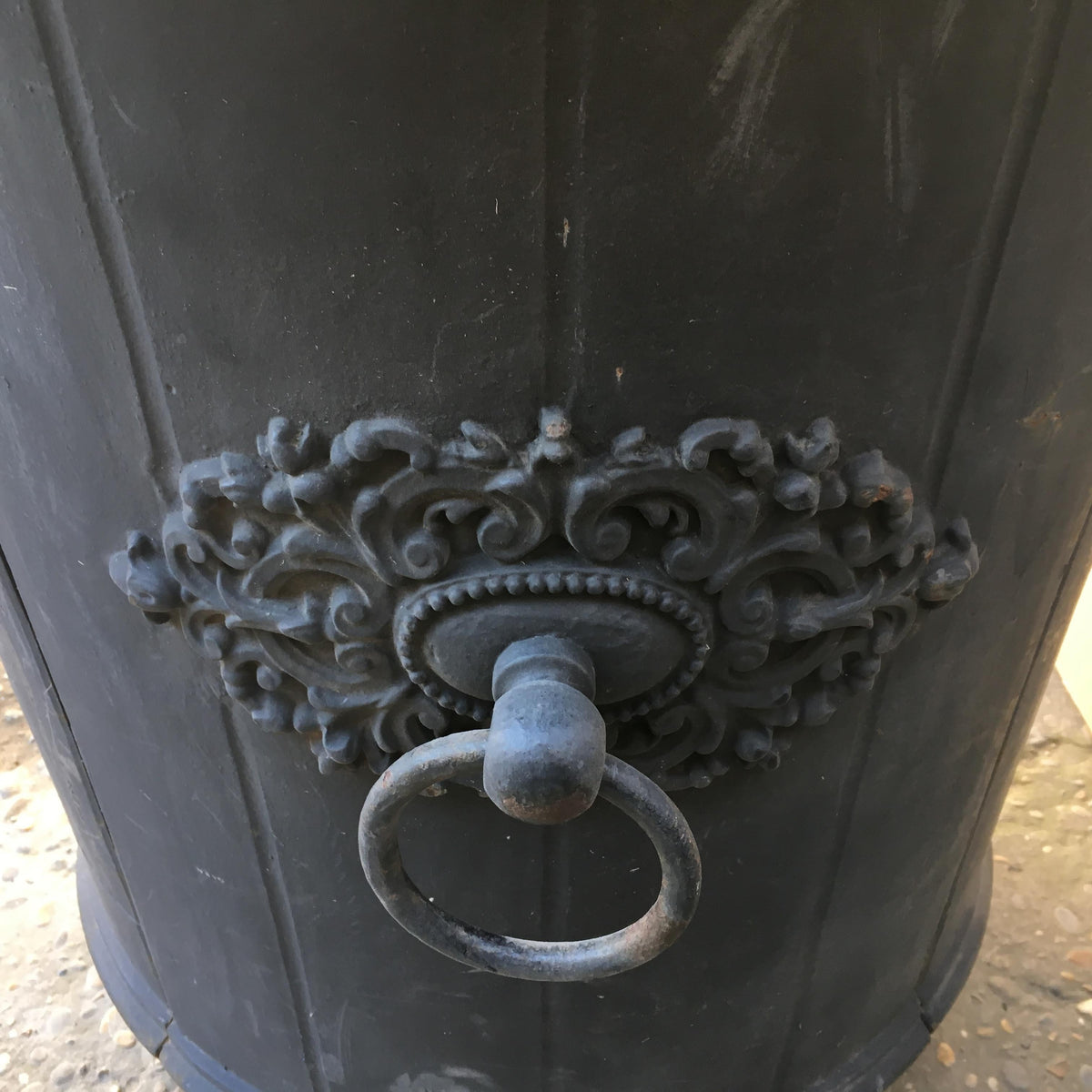 19th Century French Cast Iron Garden Planter or Urn from Beverly Hills Estate — detail 8