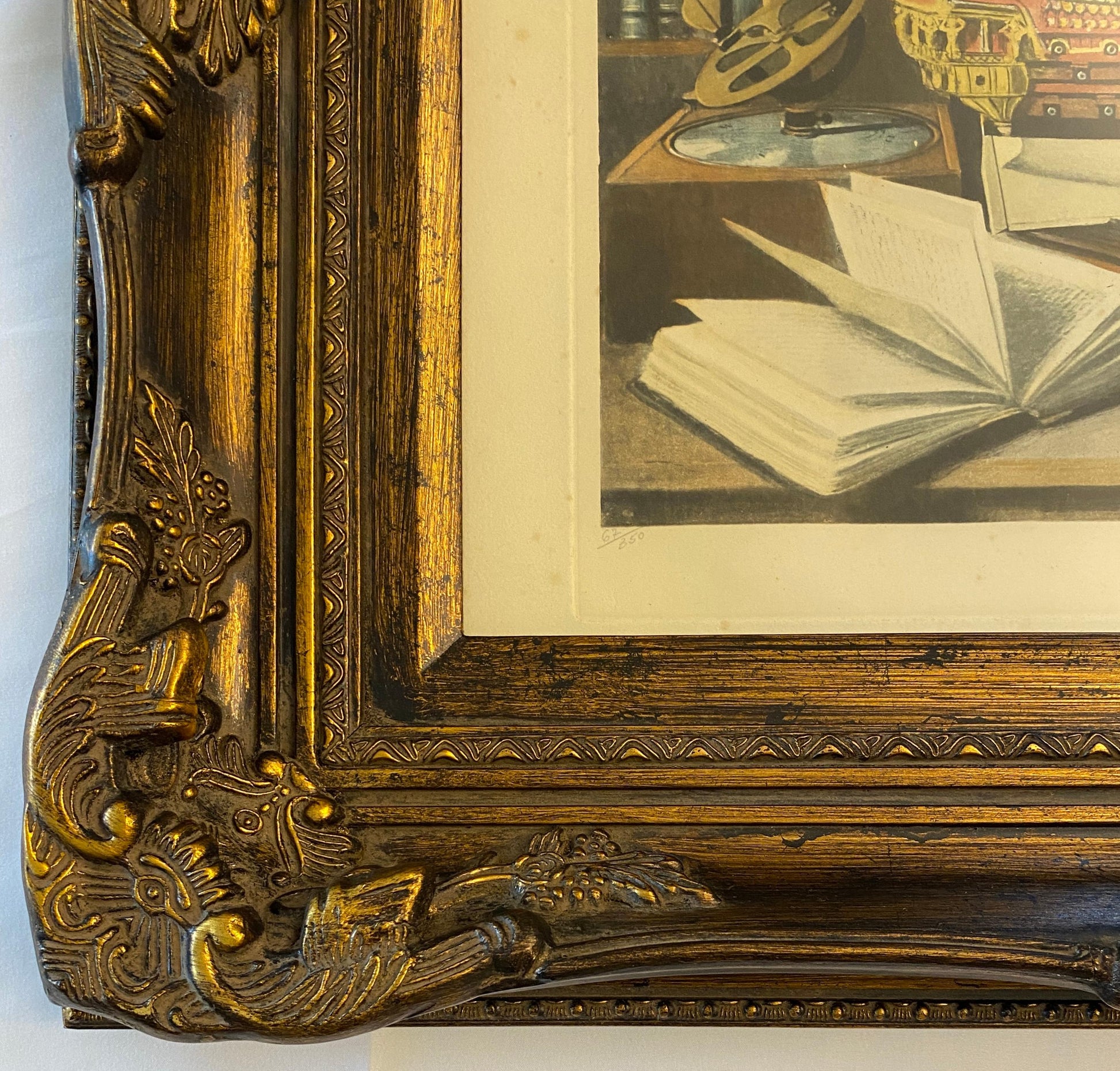 Maritime Still Life with Sextant, Engraving or Color Lithograph by Charles Cerny — detail 3