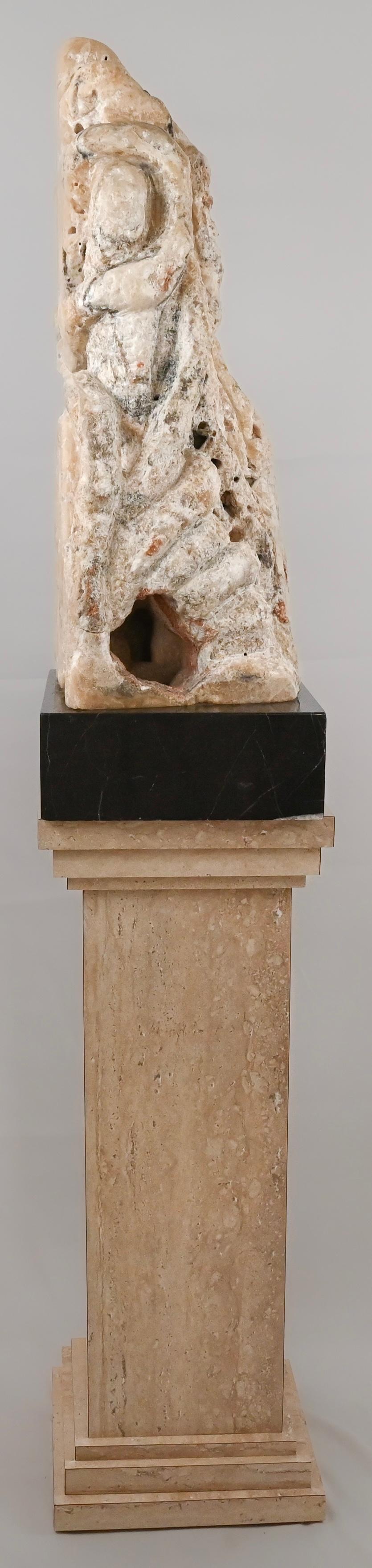 Abstract Stone Sculpture Chinese Scholar Stone on a Faux Marble Stand — detail 5