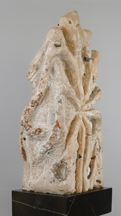 Abstract Stone Sculpture Chinese Scholar Stone on a Faux Marble Stand — detail 8
