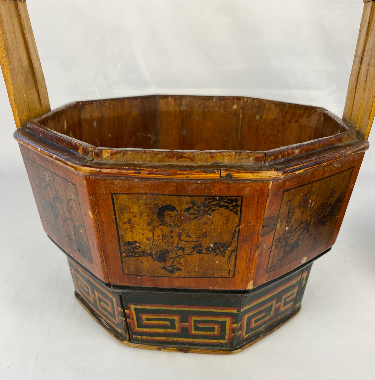 Antique Chinese Lunch Box with Carved Handle — detail 6