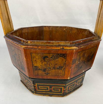 Antique Chinese Lunch Box with Carved Handle — detail 6