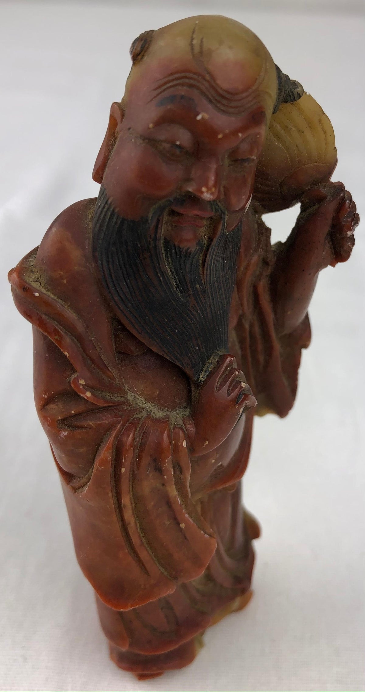 Hand Carved Chinese Figurative Statue or Sculpture, Marble — detail 4