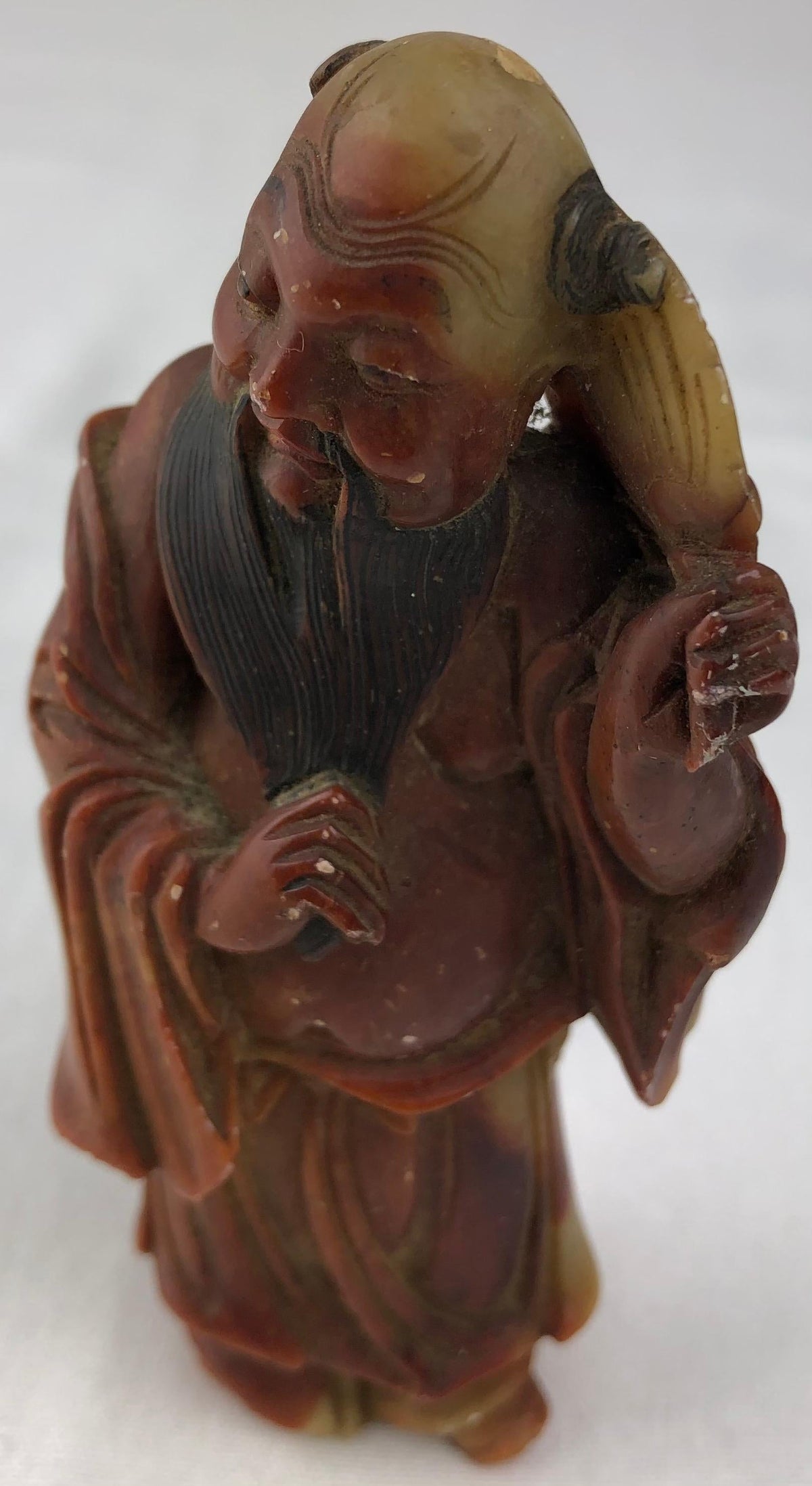 Hand Carved Chinese Figurative Statue or Sculpture, Marble — detail 5