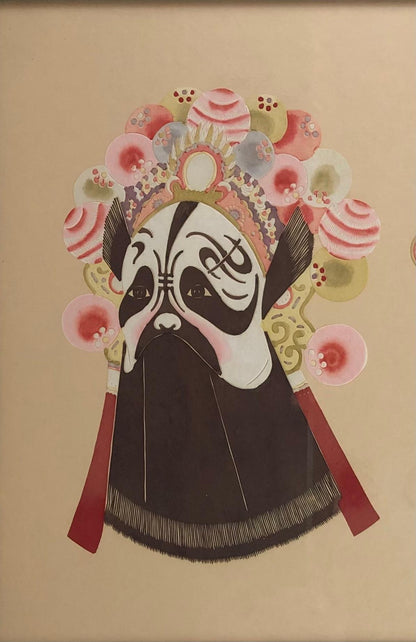 Large Wall Hanging Mixed Media of 5 Ceremonial Deity Masks — detail 2