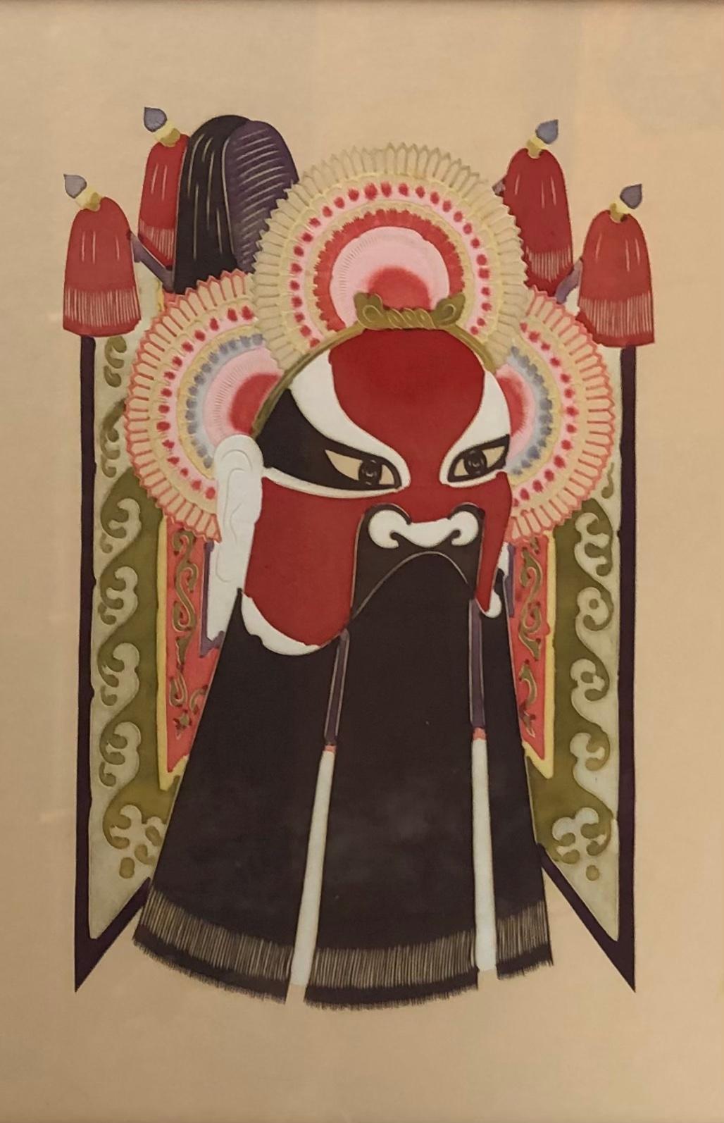 Large Wall Hanging Mixed Media of 5 Ceremonial Deity Masks — detail 4