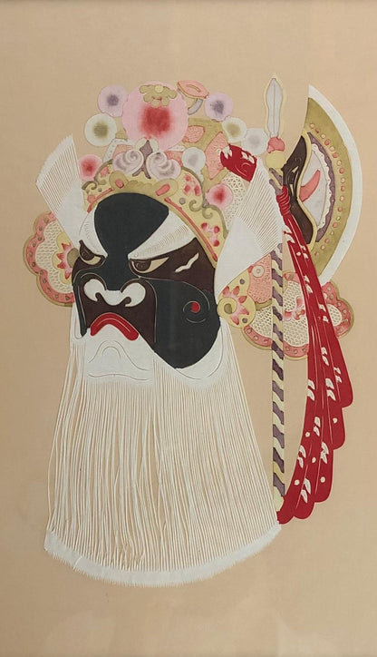 Large Wall Hanging Mixed Media of 5 Ceremonial Deity Masks — detail 3