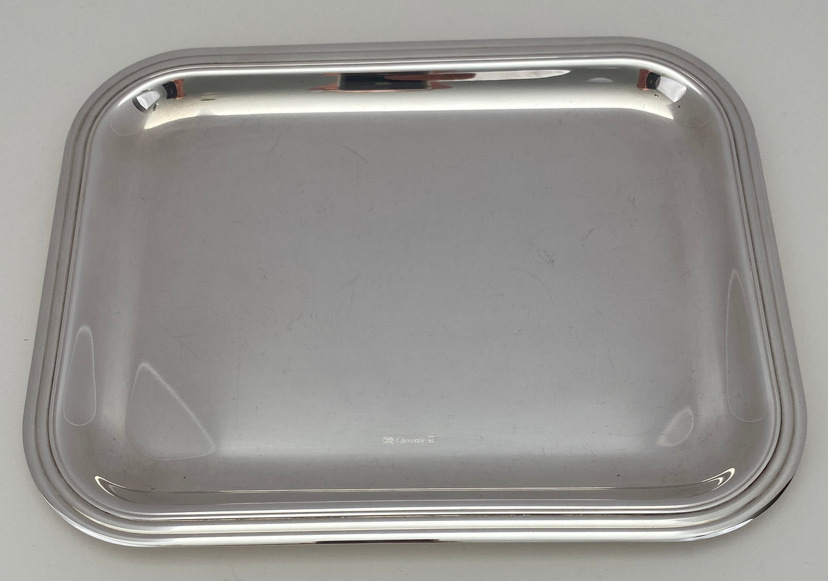 Small Cocktail Tray by Christofle, French Art Deco Silver Plated Serving Tray