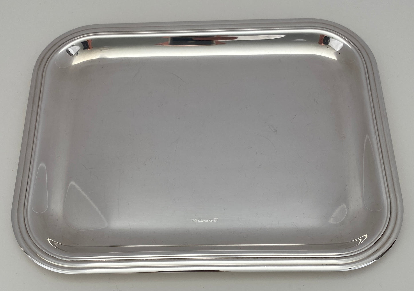 Small Cocktail Tray by Christofle, French Art Deco Silver Plated Serving Tray — detail 6
