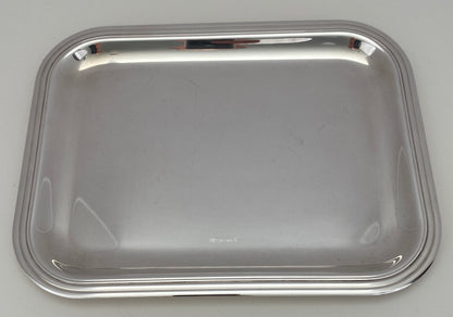 Small Cocktail Tray by Christofle, French Art Deco Silver Plated Serving Tray — detail 4
