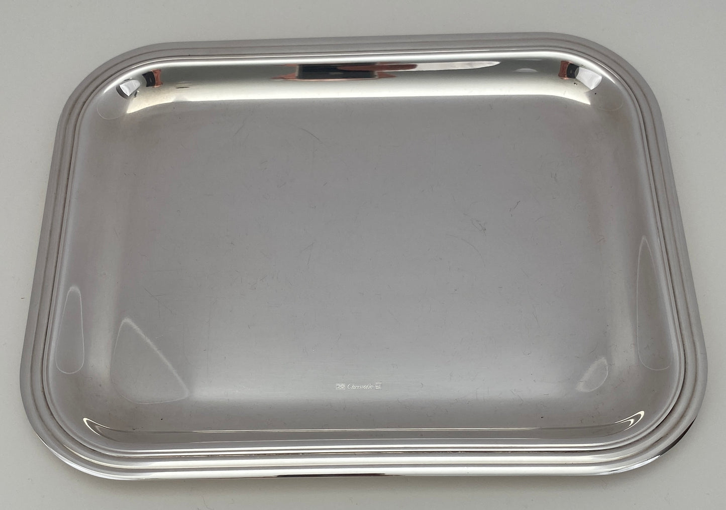 Small Cocktail Tray by Christofle, French Art Deco Silver Plated Serving Tray — detail 5