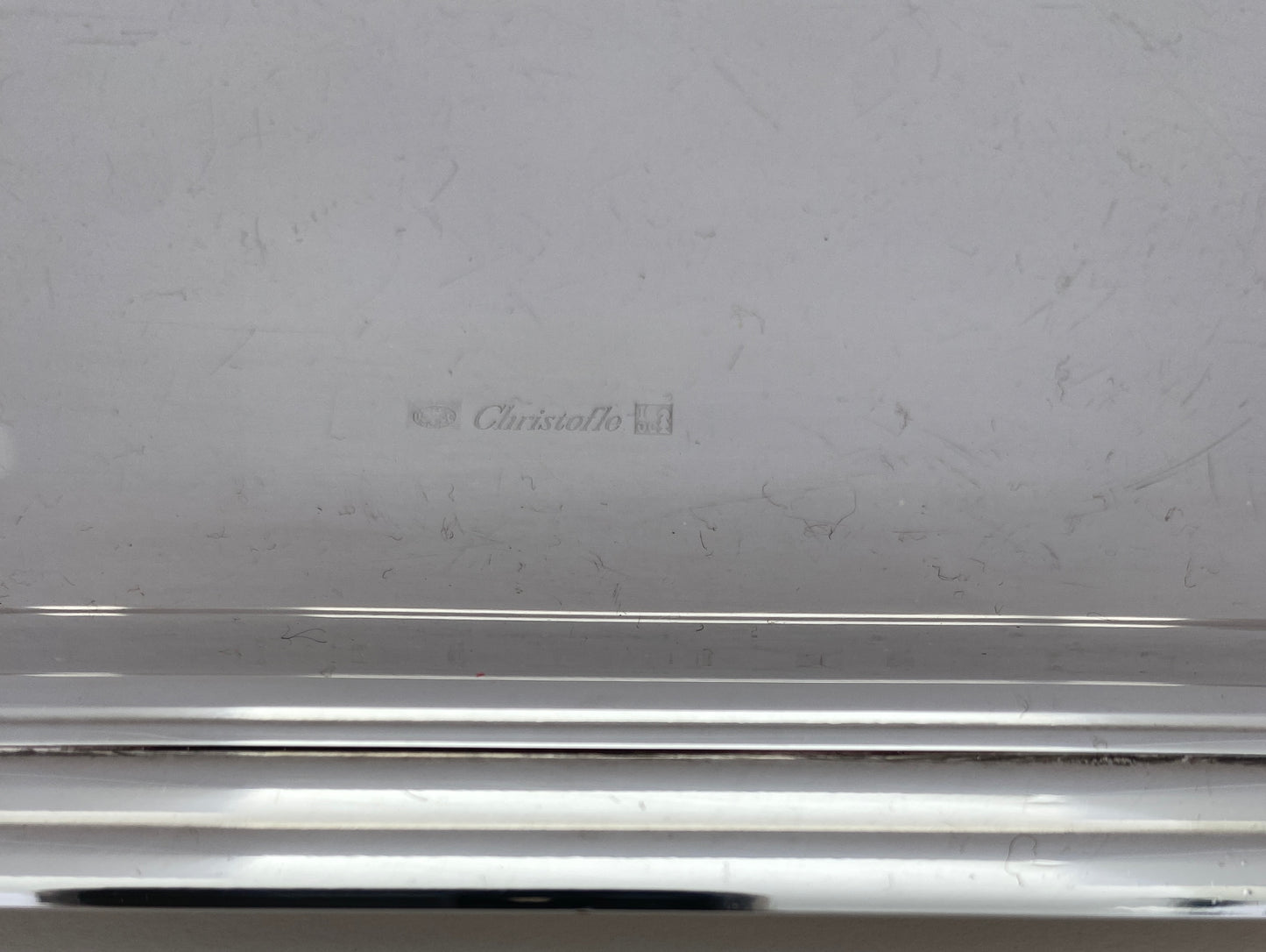Small Cocktail Tray by Christofle, French Art Deco Silver Plated Serving Tray — detail 2