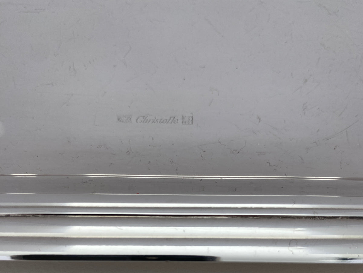 Small Cocktail Tray by Christofle, French Art Deco Silver Plated Serving Tray — detail 2