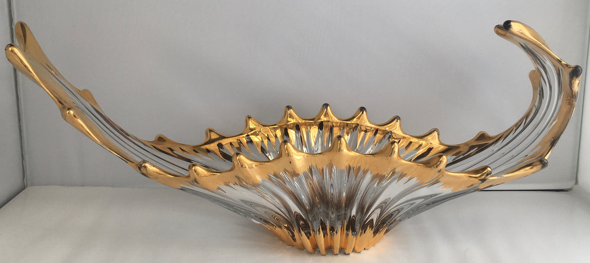 Cofrac France Midcentury Free Form Art Glass Crystal Bowl