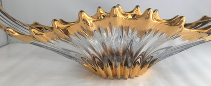 Cofrac France Midcentury Free Form Art Glass Crystal Bowl — detail 2