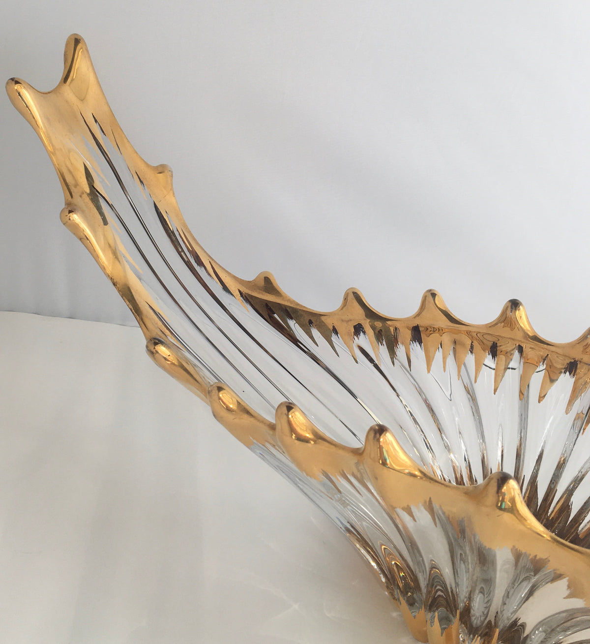 Cofrac France Midcentury Free Form Art Glass Crystal Bowl — detail 3