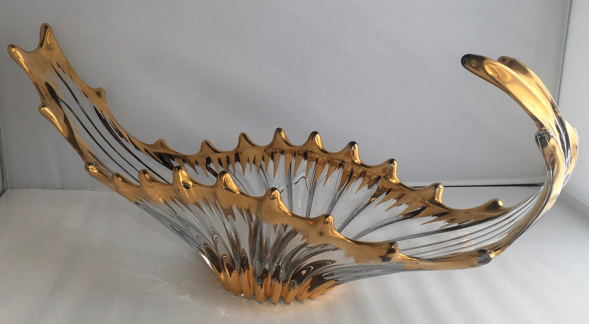 Cofrac France Midcentury Free Form Art Glass Crystal Bowl — detail 4