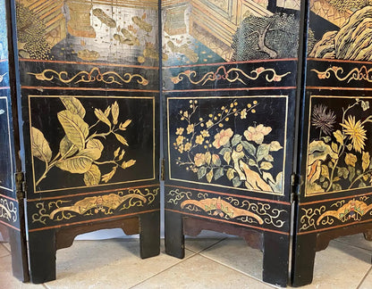 Chinese Qing Eight Panel Screen Early 19th Century Coromandel — detail 7