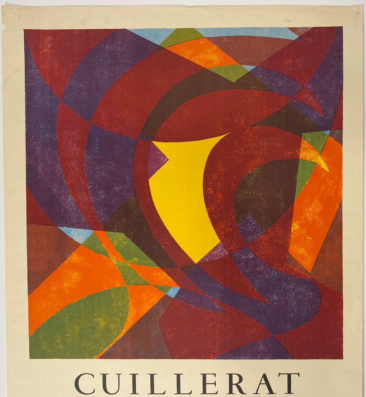 Original French Abstract Art Exhibition Poster for Parisian Galerie Pierre Domec — detail 4