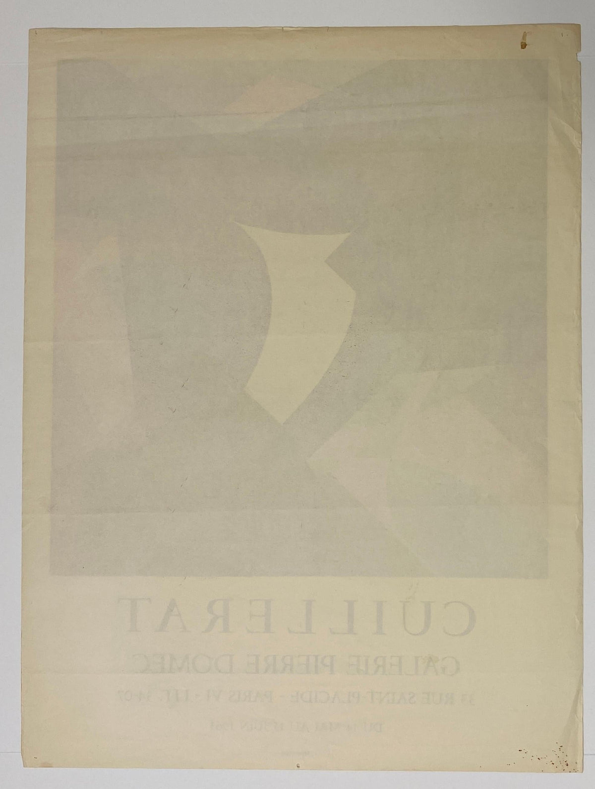 Original French Abstract Art Exhibition Poster for Parisian Galerie Pierre Domec — detail 3