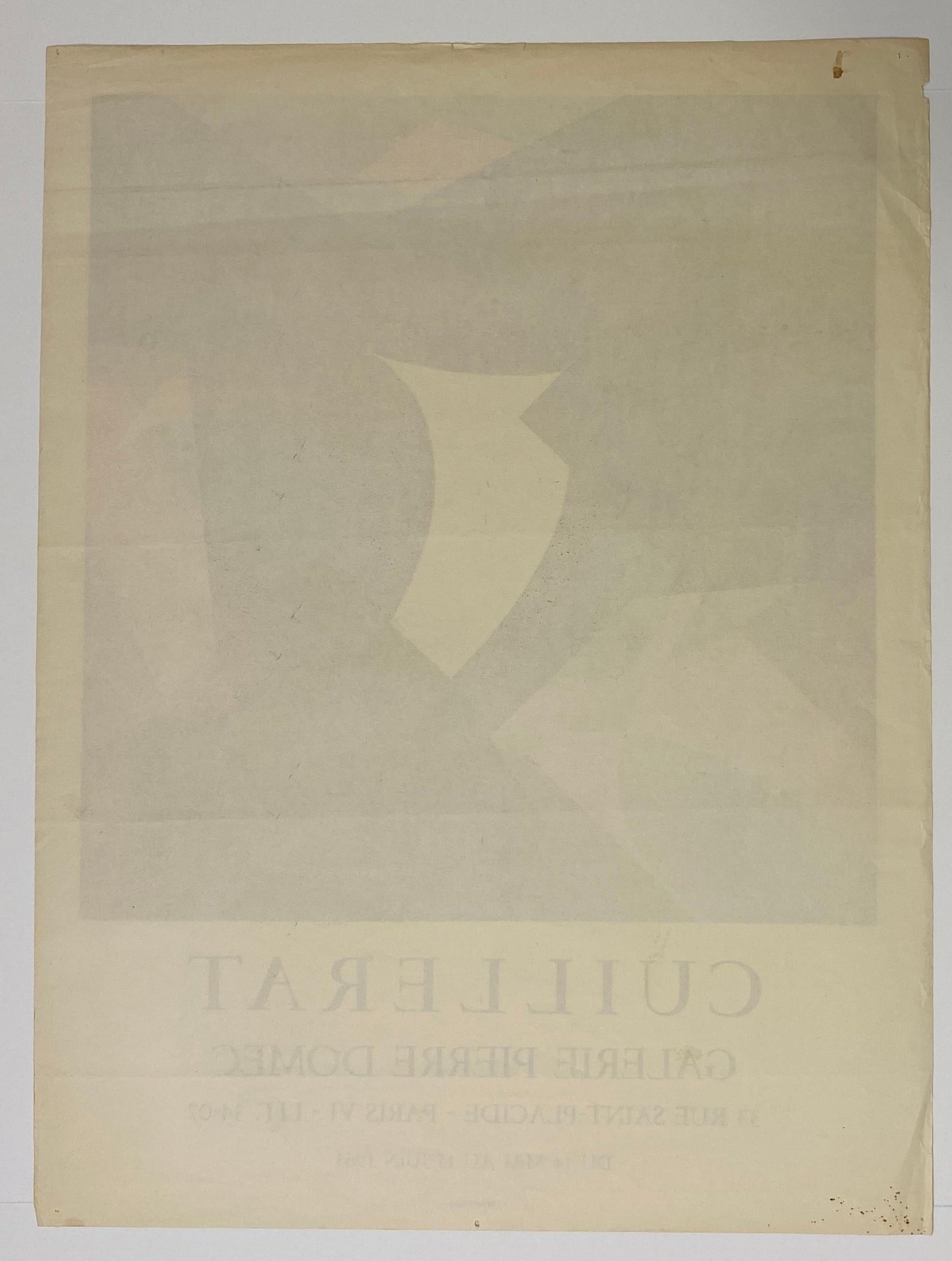 Original French Abstract Art Exhibition Poster for Parisian Galerie Pierre Domec — detail 3