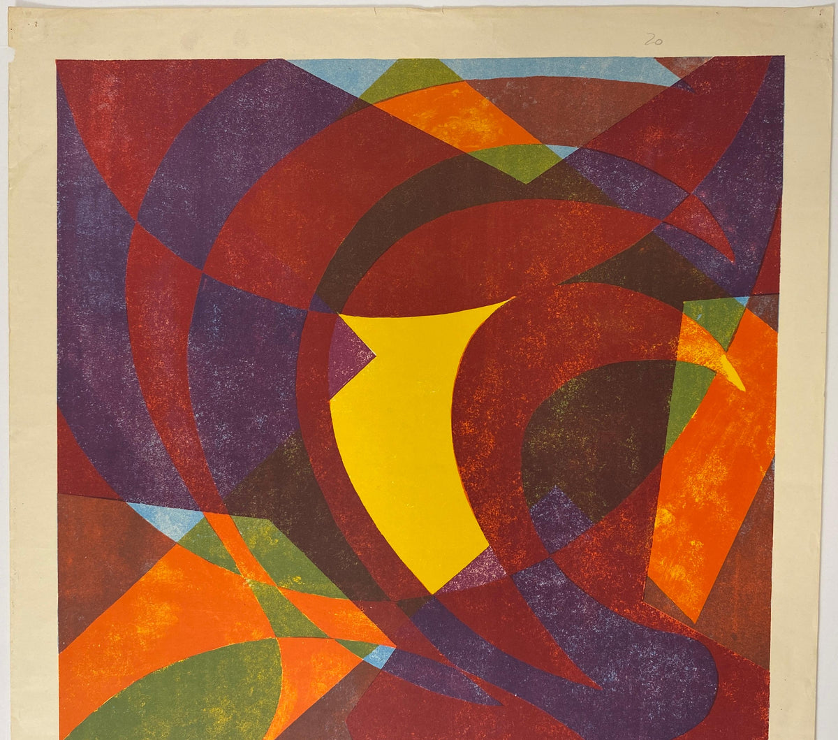Original French Abstract Art Exhibition Poster for Parisian Galerie Pierre Domec — detail 2