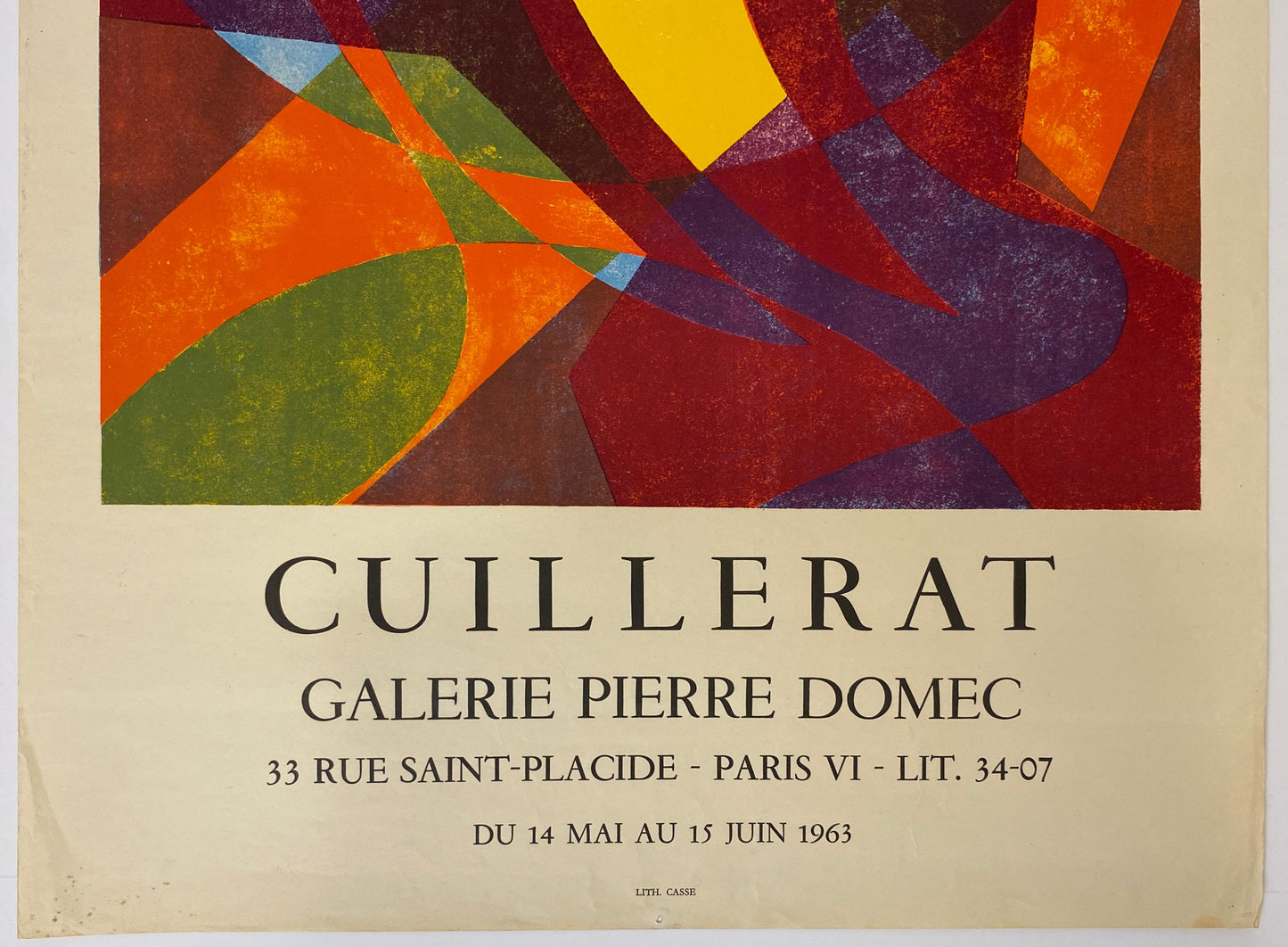 Original French Abstract Art Exhibition Poster for Parisian Galerie Pierre Domec — detail 5