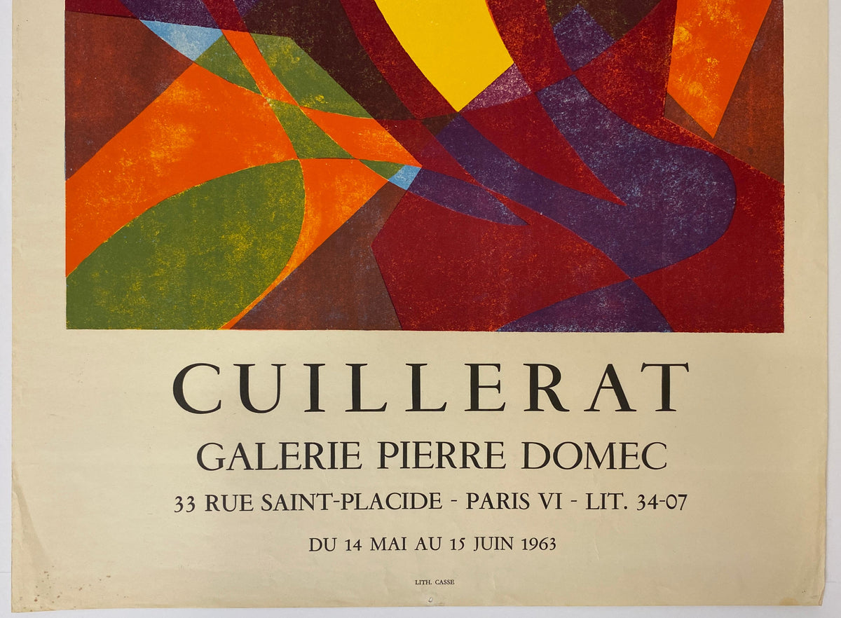 Original French Abstract Art Exhibition Poster for Parisian Galerie Pierre Domec — detail 5