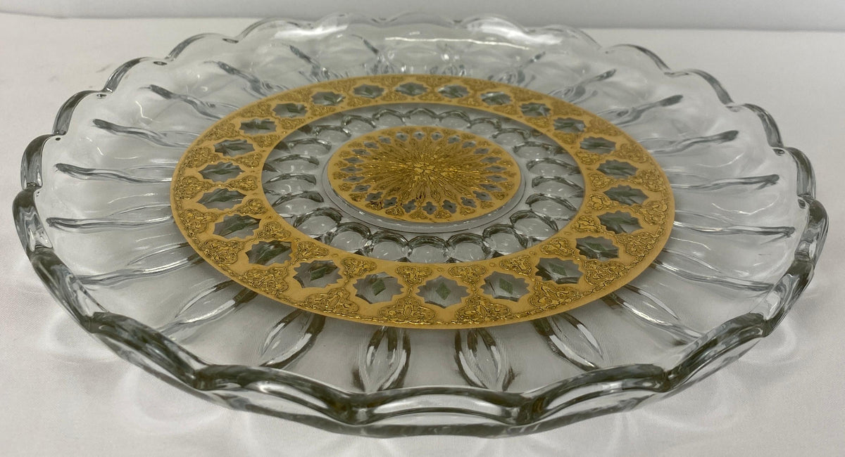 Culver Glass Serving Tray or Culver 22-Karat Gold Leaf Serving Platter — detail 6