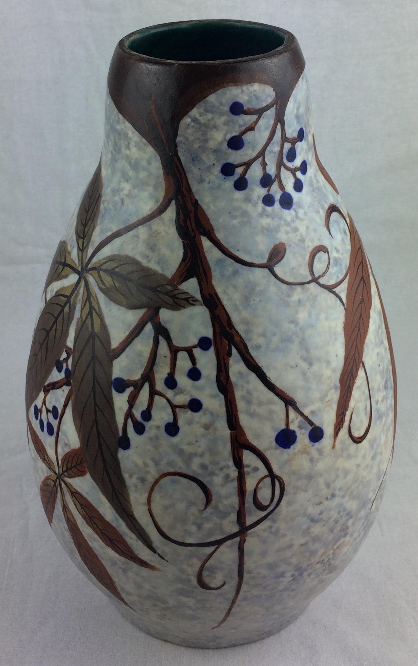 French Art Deco Ceramic Vase by Louis Auguste Dage — detail 4