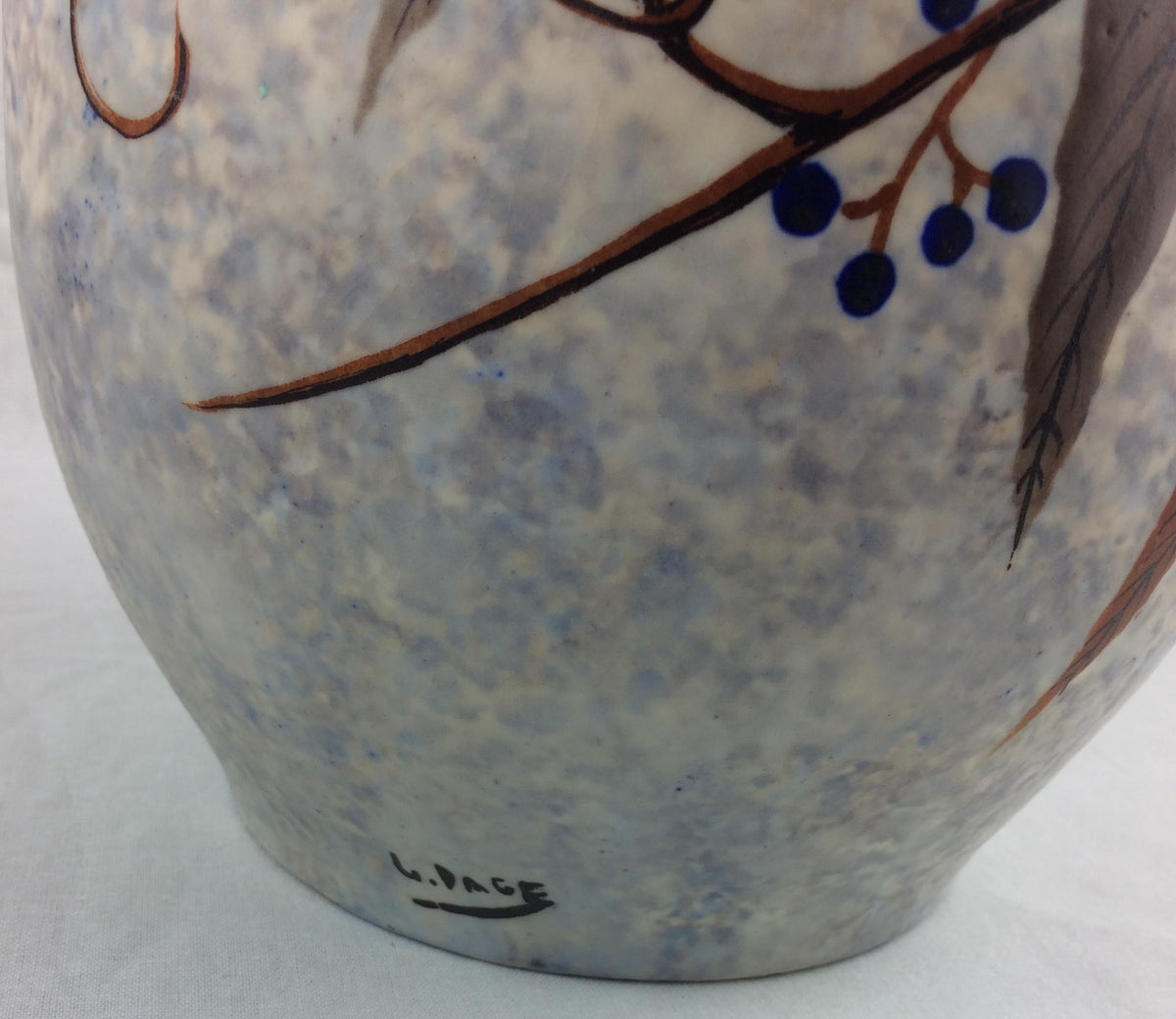 French Art Deco Ceramic Vase by Louis Auguste Dage — detail 2