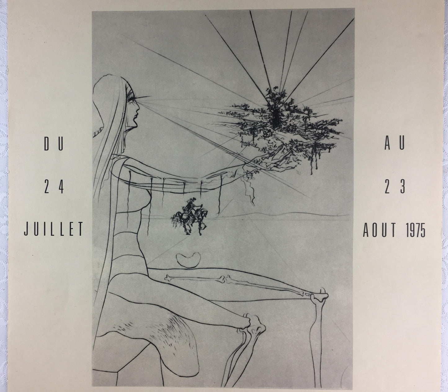 Salvador Dali Midcentury Art Exhibition Poster, 1975 — detail 2
