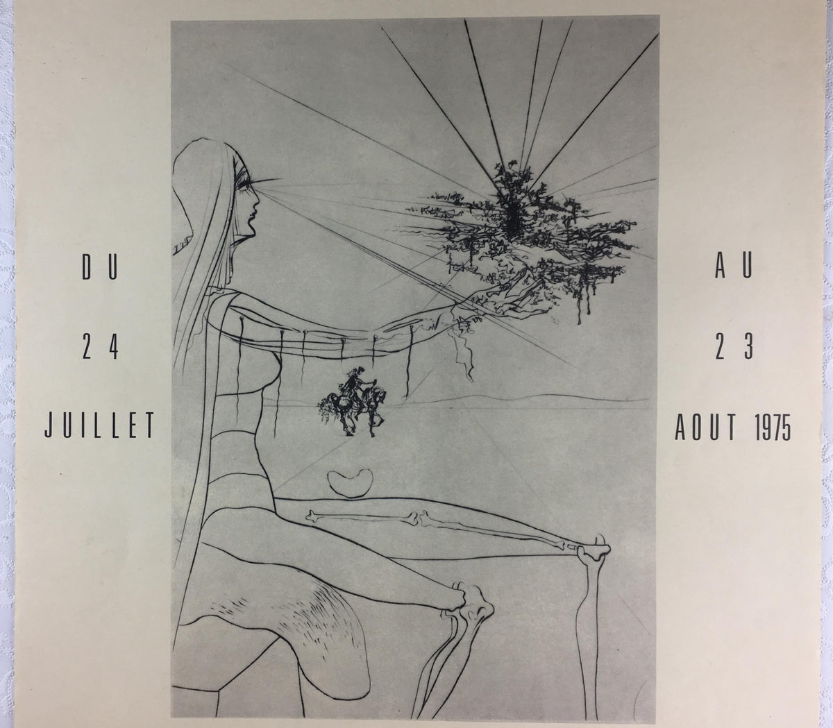 Salvador Dali Midcentury Art Exhibition Poster, 1975 — detail 2