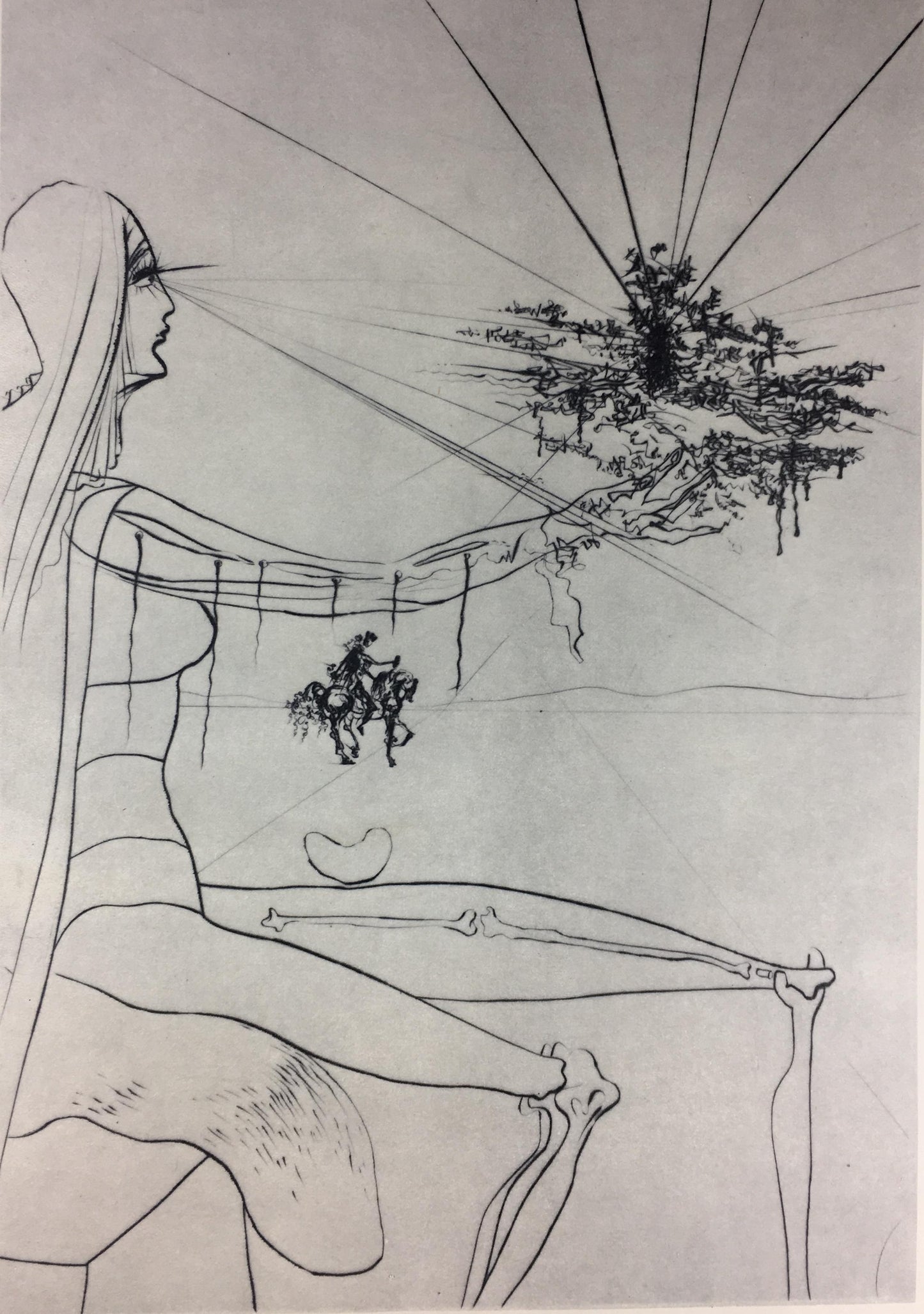 Salvador Dali Midcentury Art Exhibition Poster, 1975 — detail 4