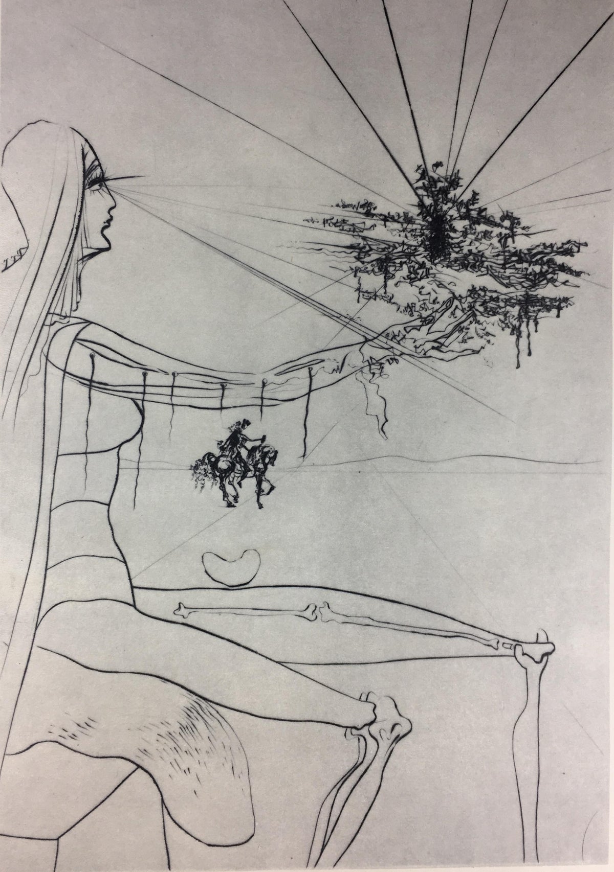 Salvador Dali Midcentury Art Exhibition Poster, 1975 — detail 4
