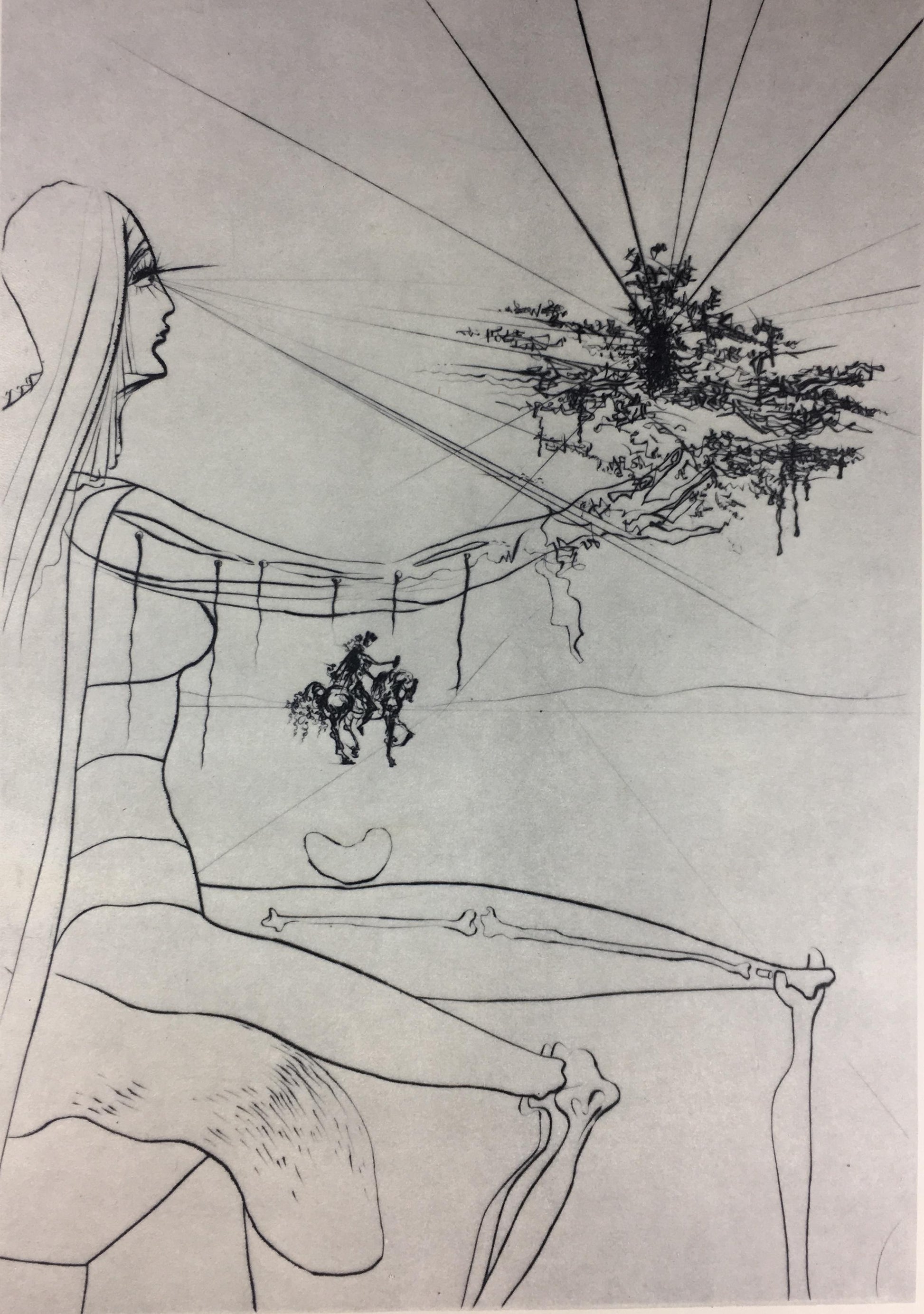Salvador Dali Midcentury Art Exhibition Poster, 1975 — detail 4